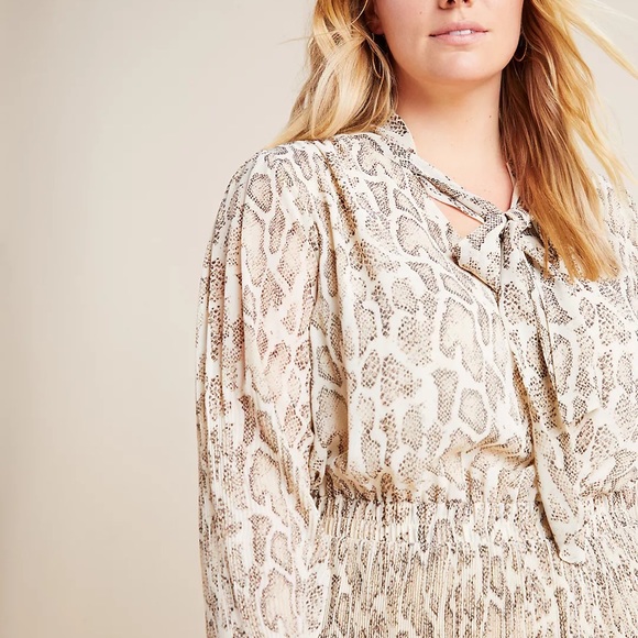 Anthropologie Snake-Print Midi Dress - Picture 4 of 12